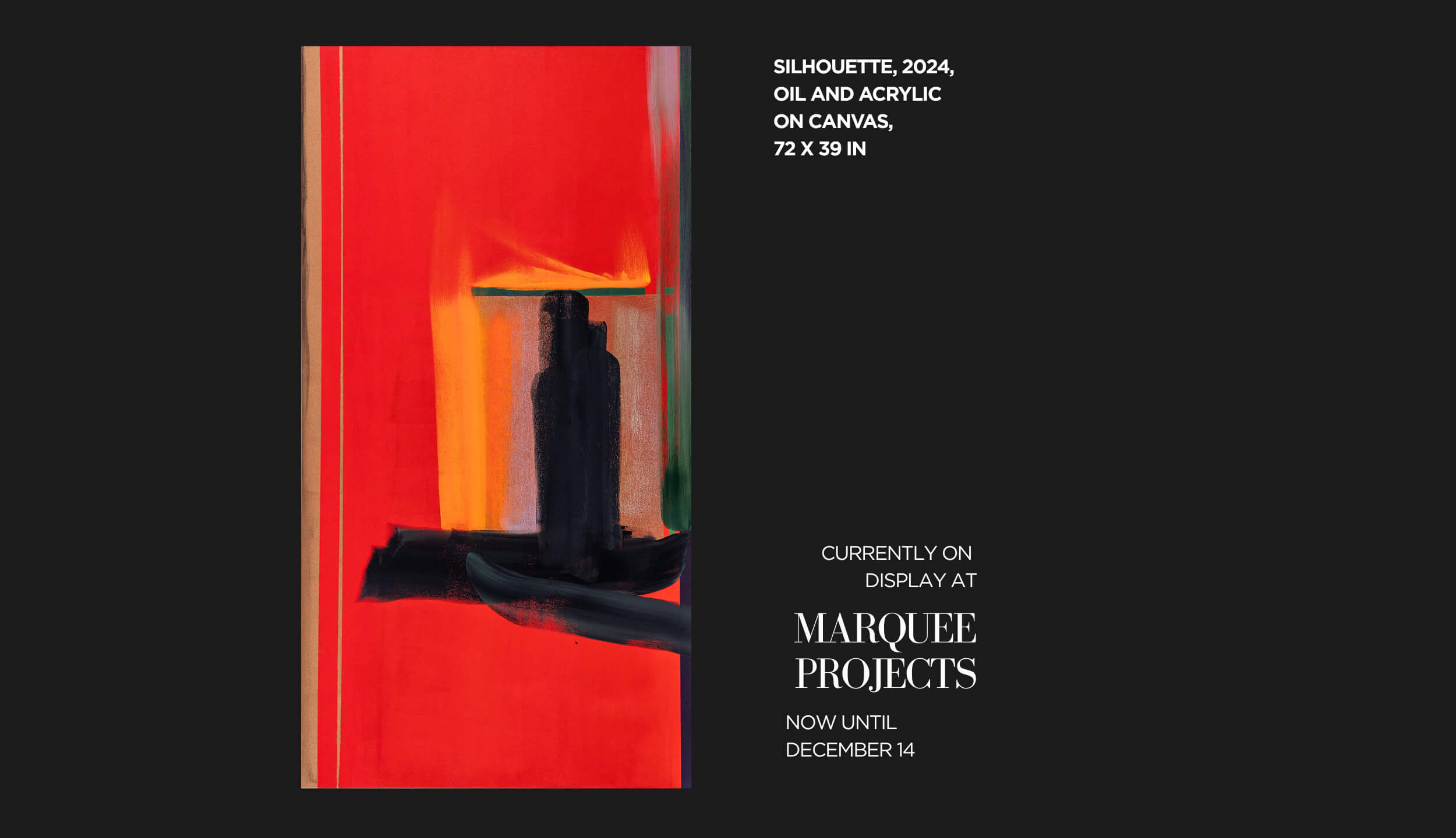 Nola Zirin's painting Silhouette at Marquee Projects.