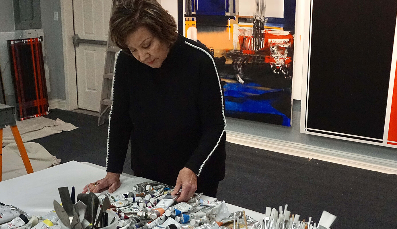 Nola Zirin working in her studio