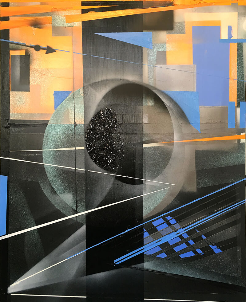 painting entitled Moon Game, featured in a review by Jill Conner