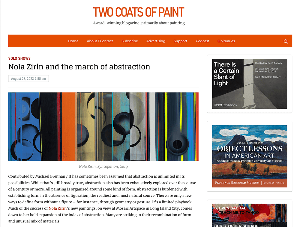screenshot of review page from Two Coats of Paint.
